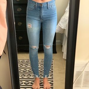 Madewell Light Blue Distressed Skinny Jeans